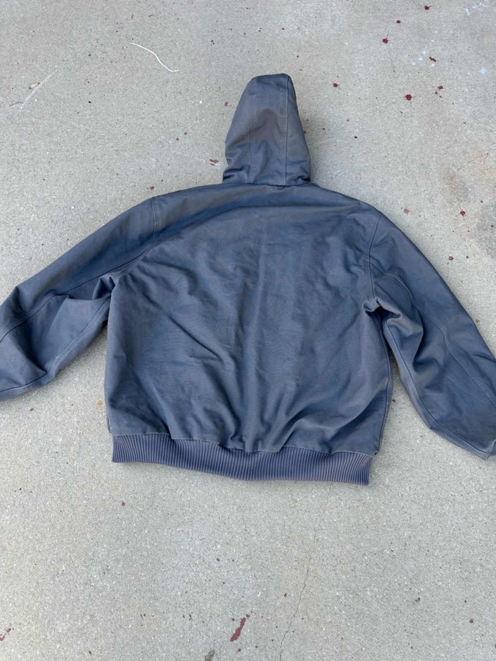 Vintage Y2K Carhartt J140 GVL Gray Hooded Detroit Jacket Distressed Men XL - Picture 11 of 14